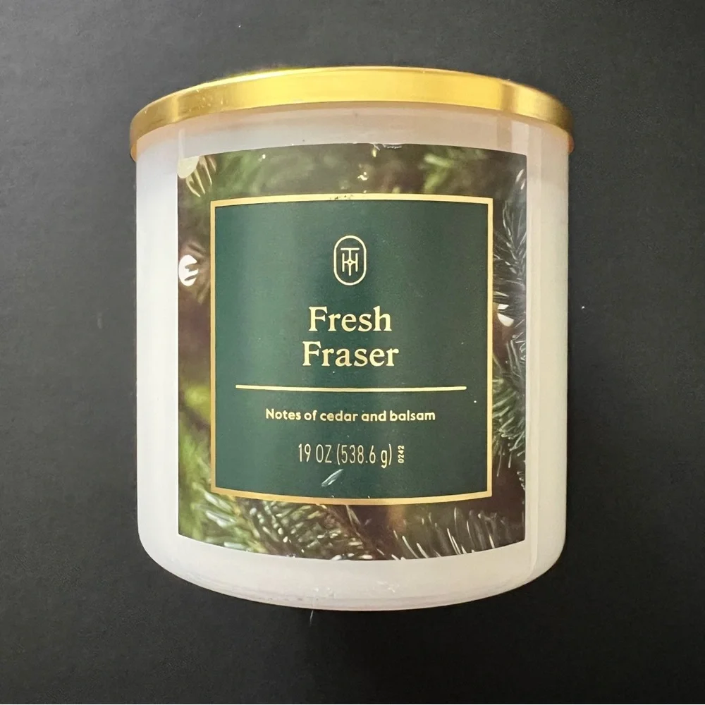 Threshold Fresh Fraser Scented Candle - White with Gold Accents